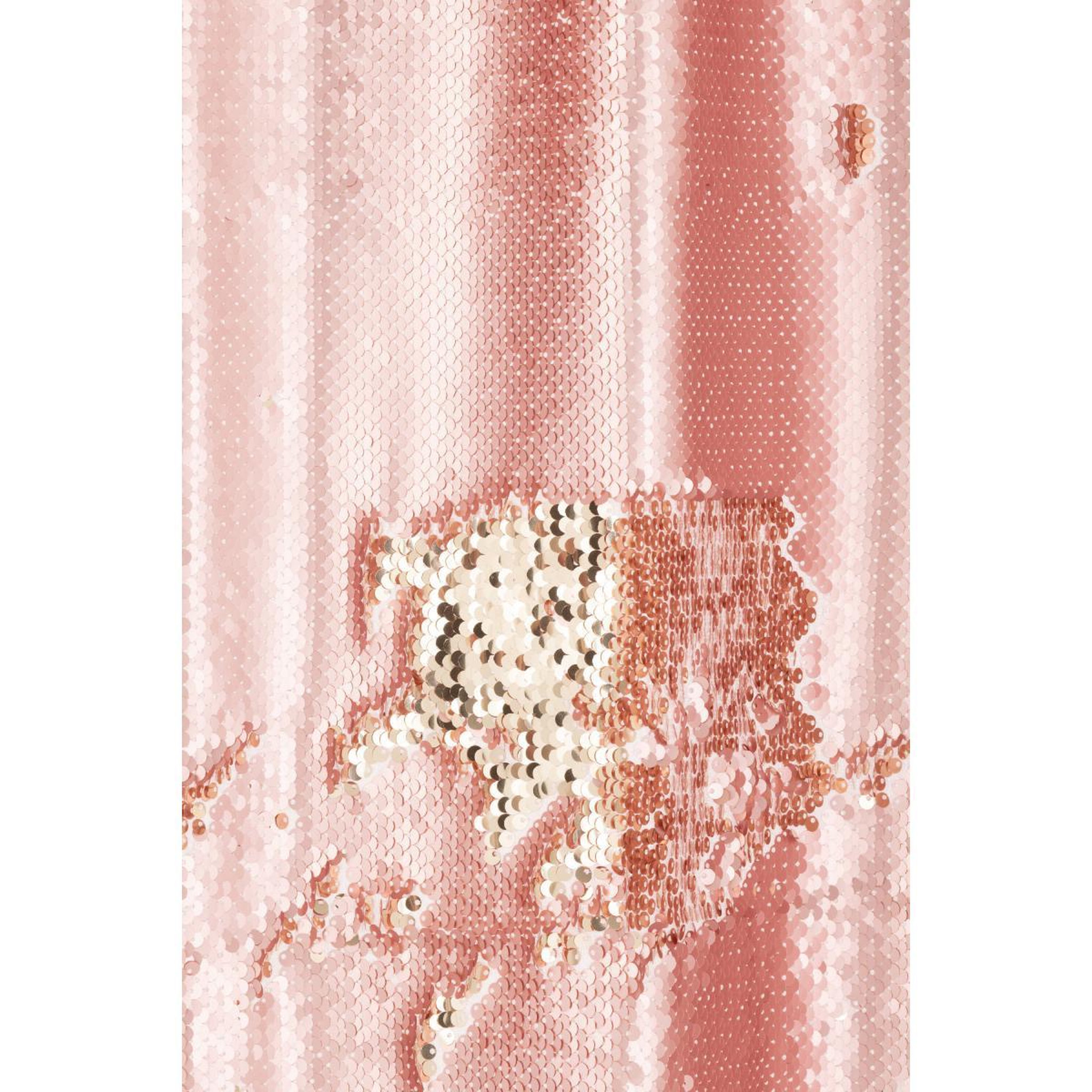 Voir la diapositive 4 : J-LINE Rideau à passants  sequin  125x250cm rose & champagne
