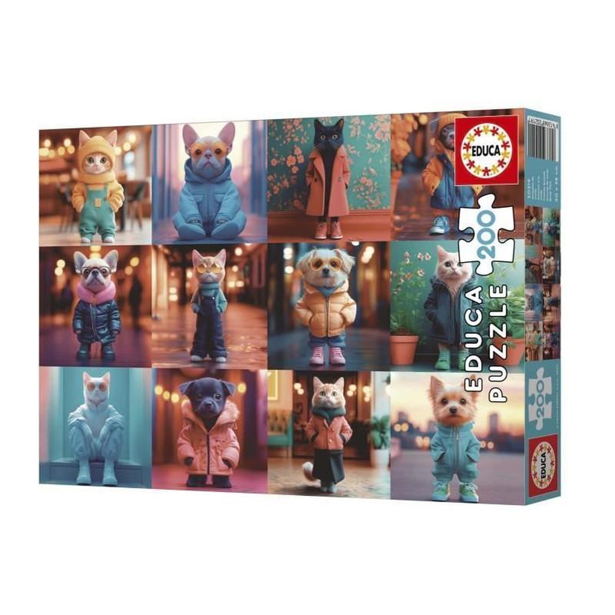 Voir la diapositive 4 : EDUCA Puzzle 200 pièces - Animaux à la mode - Educa
