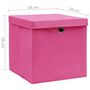 Voir la diapositive 6 : VIDAXL Boîtes de rangement avec couvercles 10 pcs 28x28x28 cm Rose
