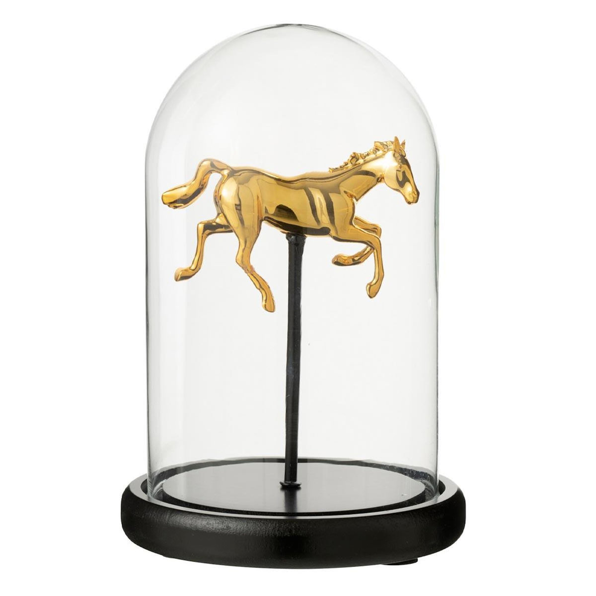 Paris Prix Cloche Déco en Verre  Cheval  22cm Doré