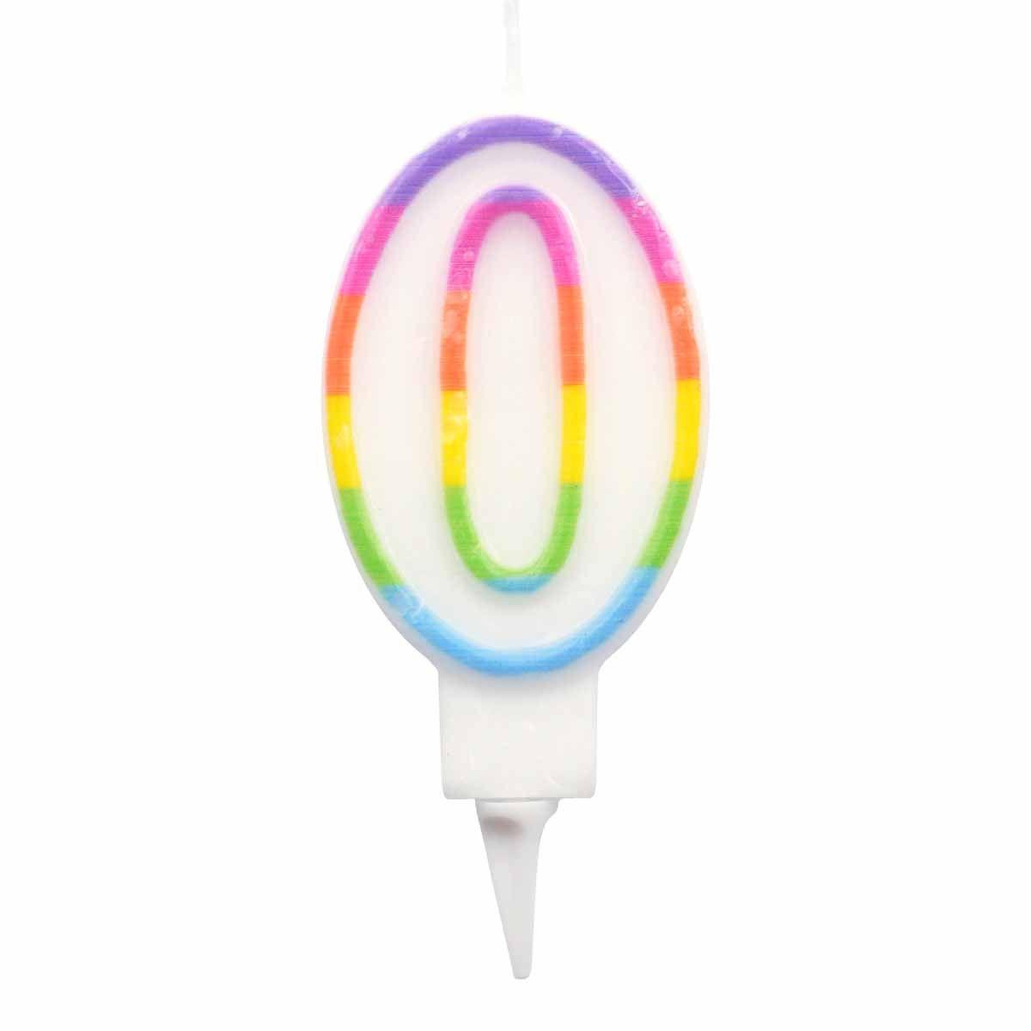 HOMEA Bougie d'Anniversaire  Chiffre 0  7cm Multicolore