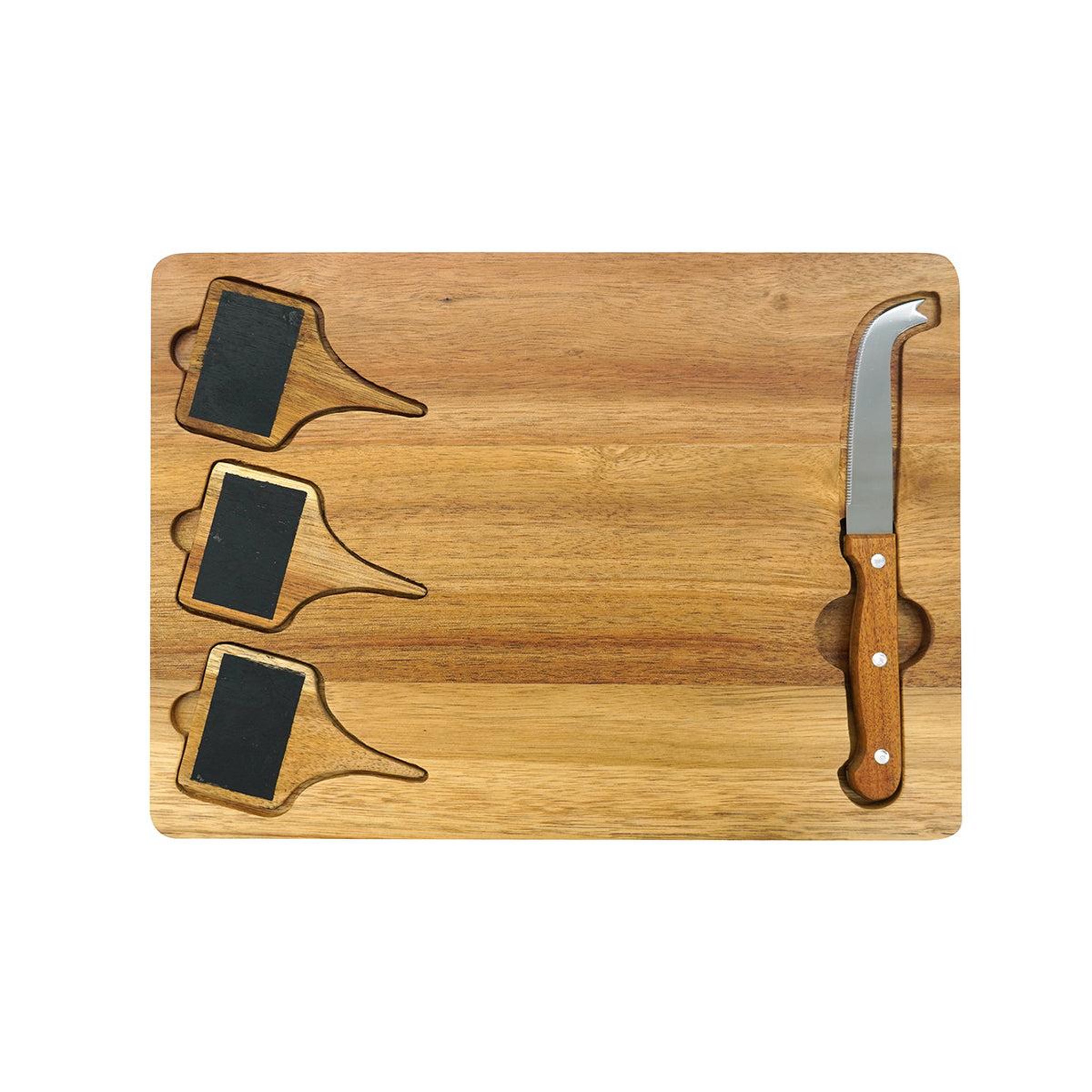 Fackelmann Plateau de fromages avec ardoises et couteau à fromage 32 x 23 cm fackelmann