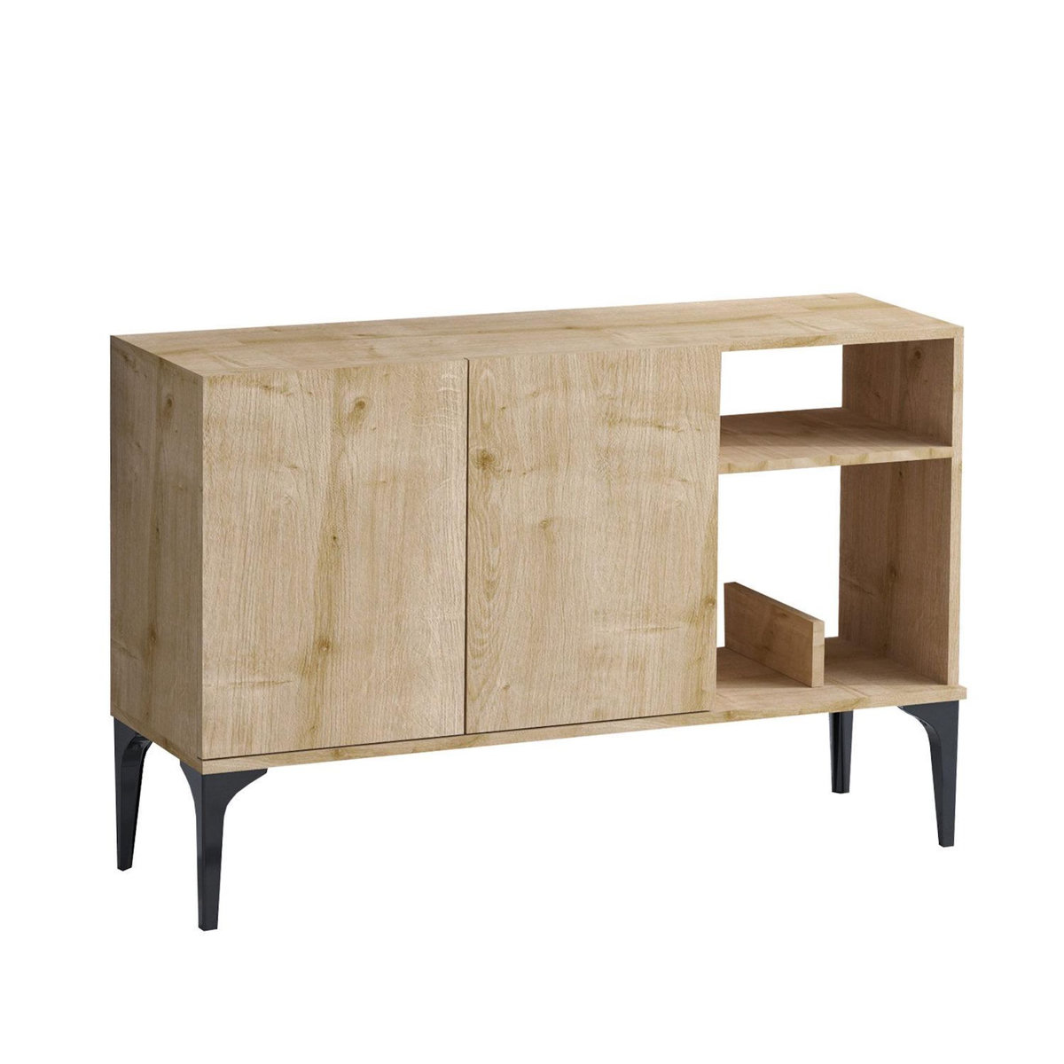 Habitat et Jardin Buffet en bois  Oscar  - 120 x 40 x 80 cm - Chêne Saphir Noir