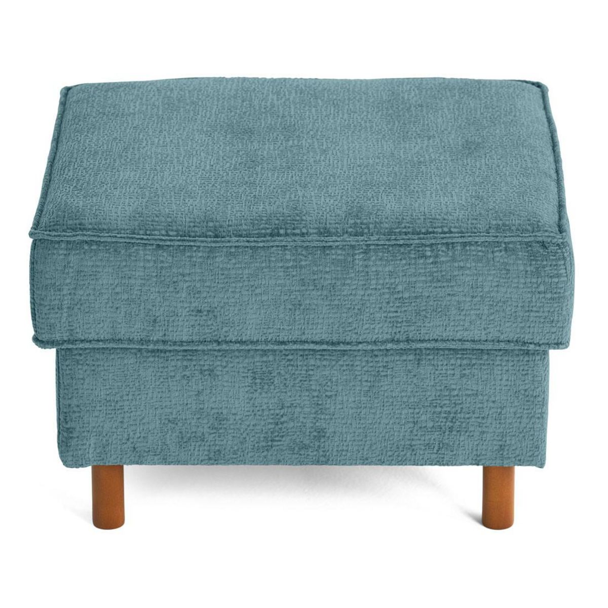 LISA DESIGN Jake - pouf en tissu velours relief - pieds en bois foncé