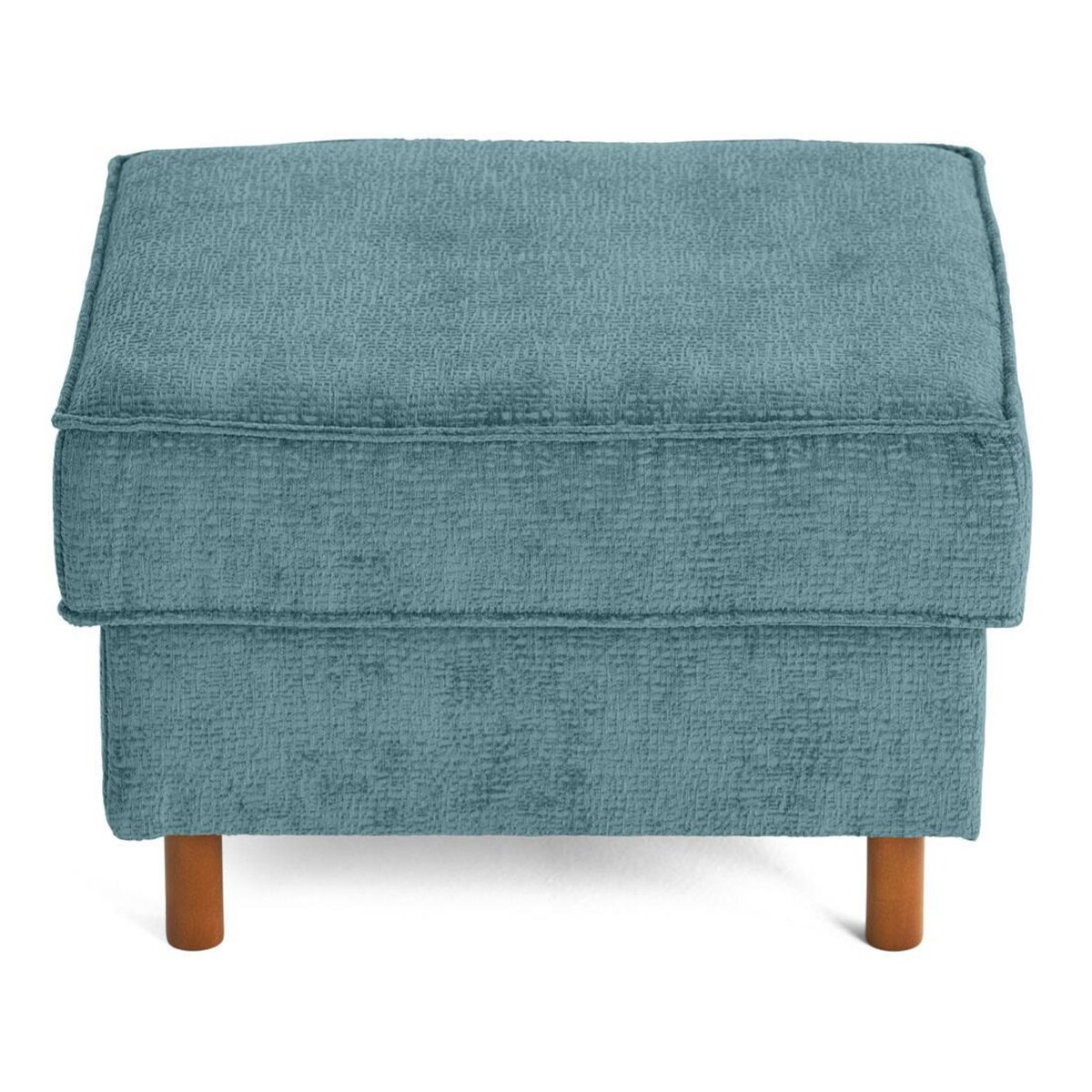 LISA DESIGN Jake - pouf en tissu velours relief - pieds en bois foncé