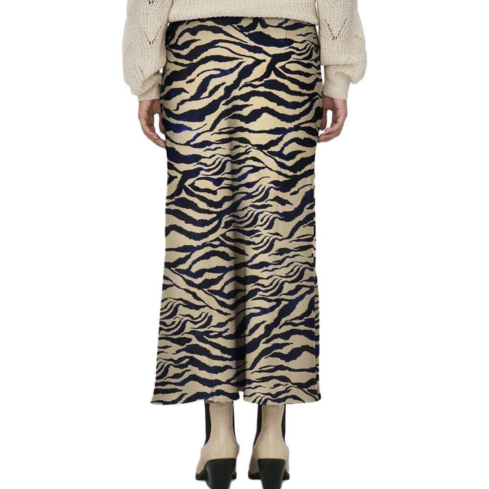 Voir la diapositive 2 : JACQUELINE DE YONG Jupe Beige/Marine Femme JDY Urba
