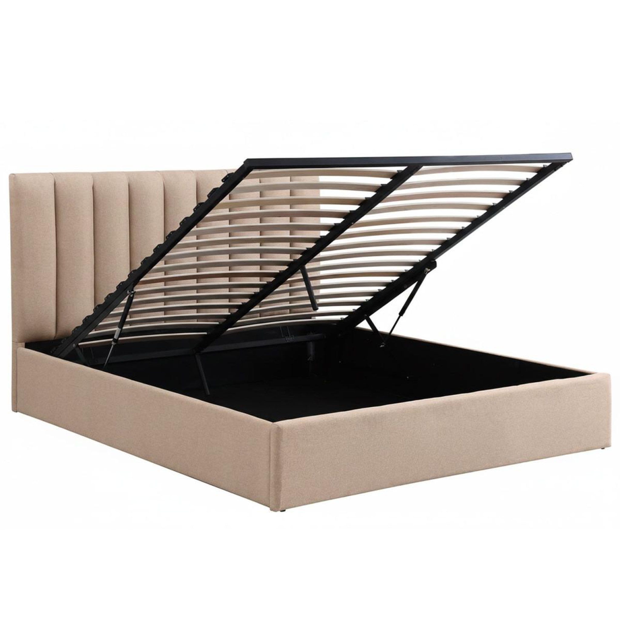 Voir la diapositive 2 : Paris Prix Lit coffre design en tissu  songa  180x200cm beige