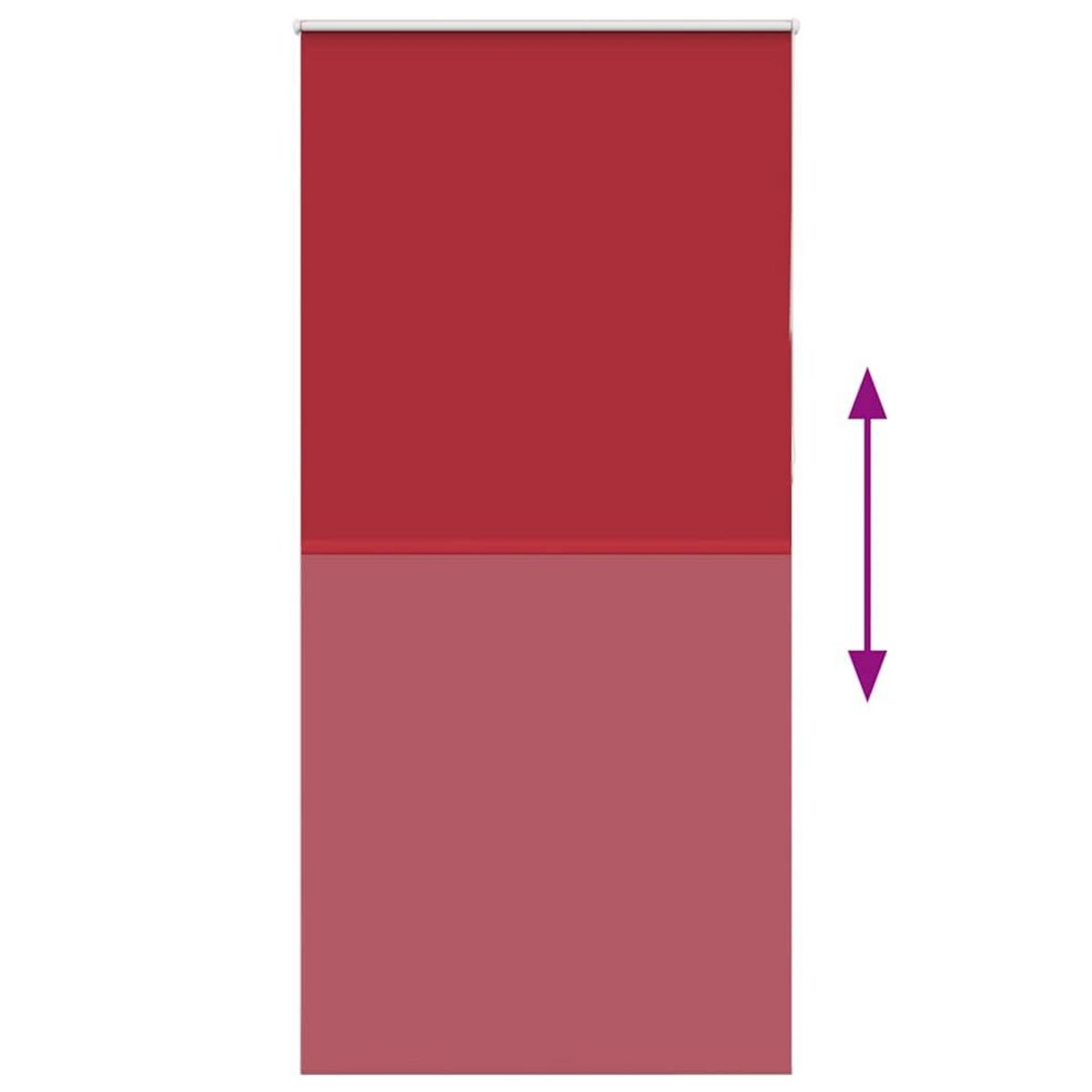 VIDAXL Store enrouleur occultant rouge largeur du tissu 100,7 cm