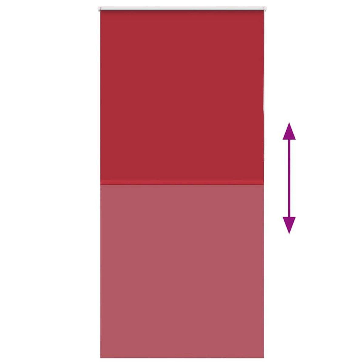 VIDAXL Store enrouleur occultant rouge largeur du tissu 100,7 cm