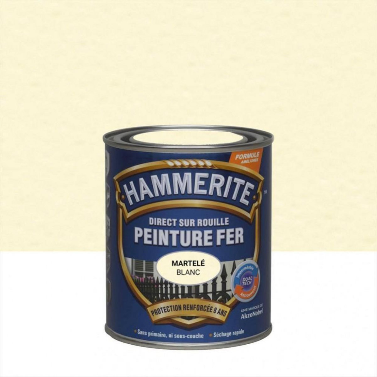 CENTRALE BRICO Peinture fer extérieur Direct sur rouille HAMMERITE blanc martelé 0.75 l