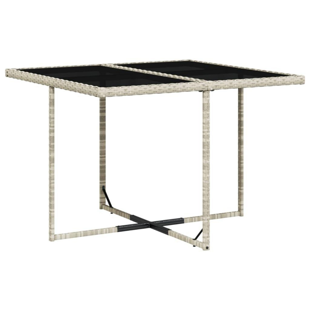 VIDAXL Ensemble a manger de jardin et coussins 9 pcs gris clair rotin