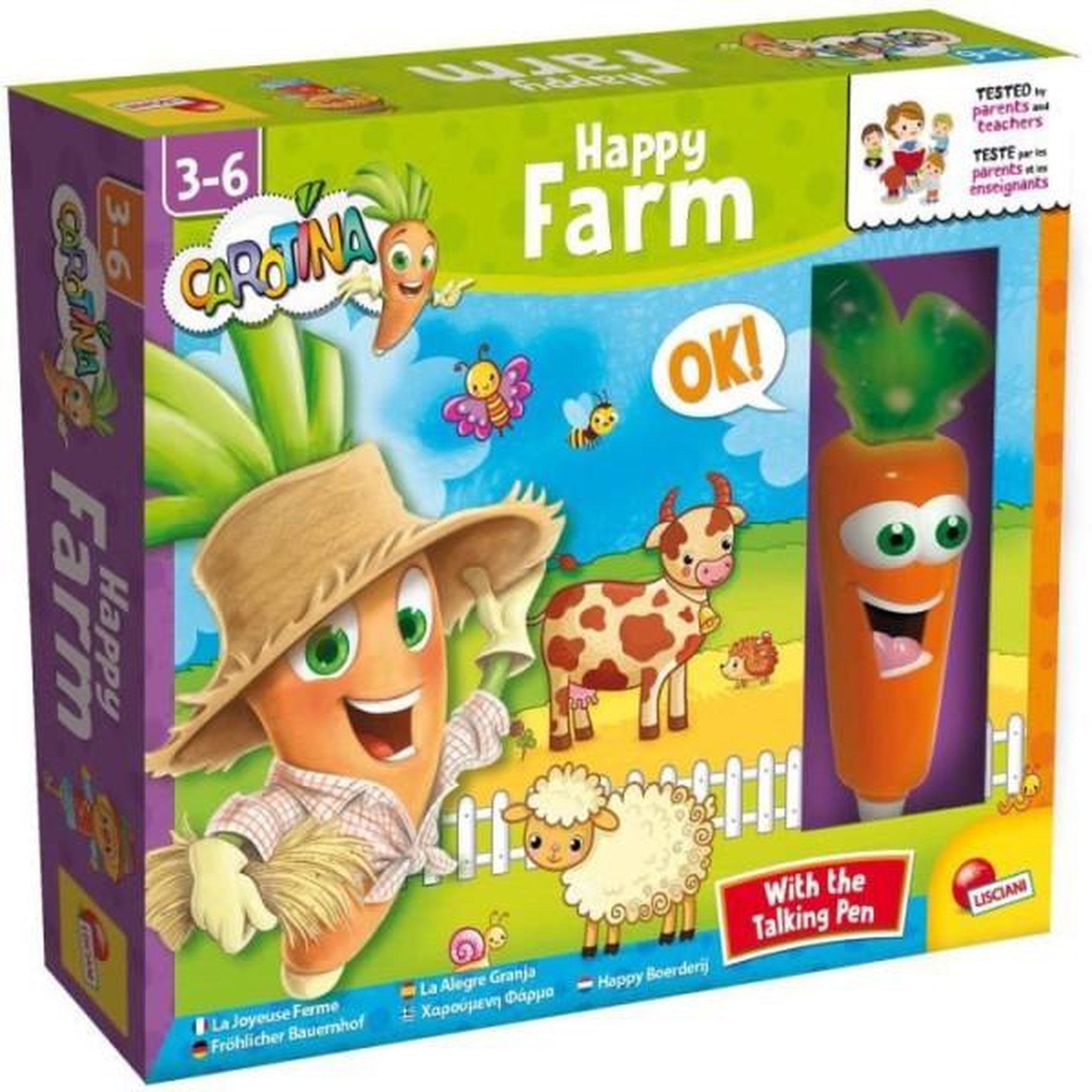 LISCIANI GIOCHI Ferme - Stylo parlant - CAROTINA - Découverte des animaux, Stylo interactif
