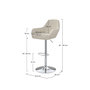 Voir la diapositive 4 : Rendez vous déco Lot de 2 chaises de bar effet laine bouclette blanc cassé 63/83 cm-Adam