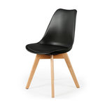 The Home Deco Factory Chaise scandinave avec coussin. Coloris disponibles : Noir