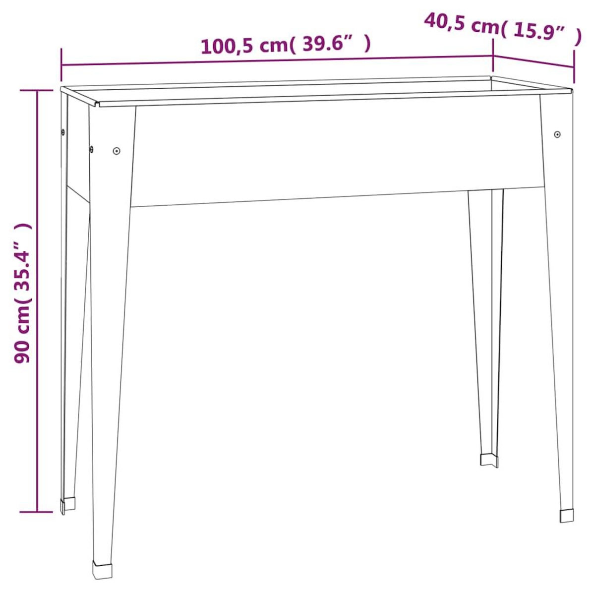 VIDAXL Jardiniere 100,5x40,5x90 cm Acier galvanise