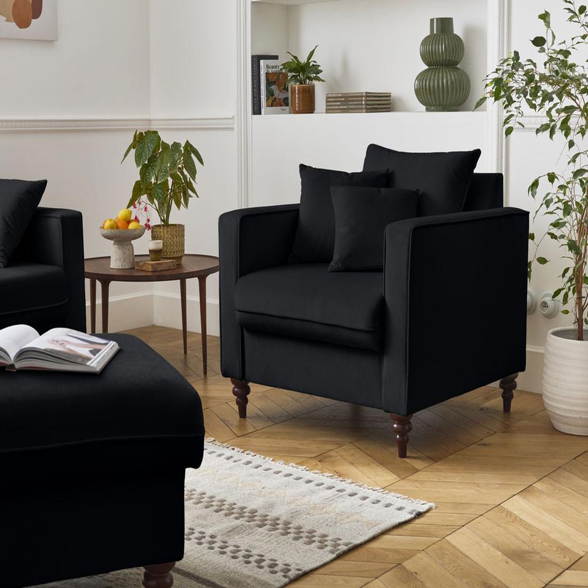 Voir la diapositive 1 : BEST MOBILIER Flamingo - fauteuil en velours