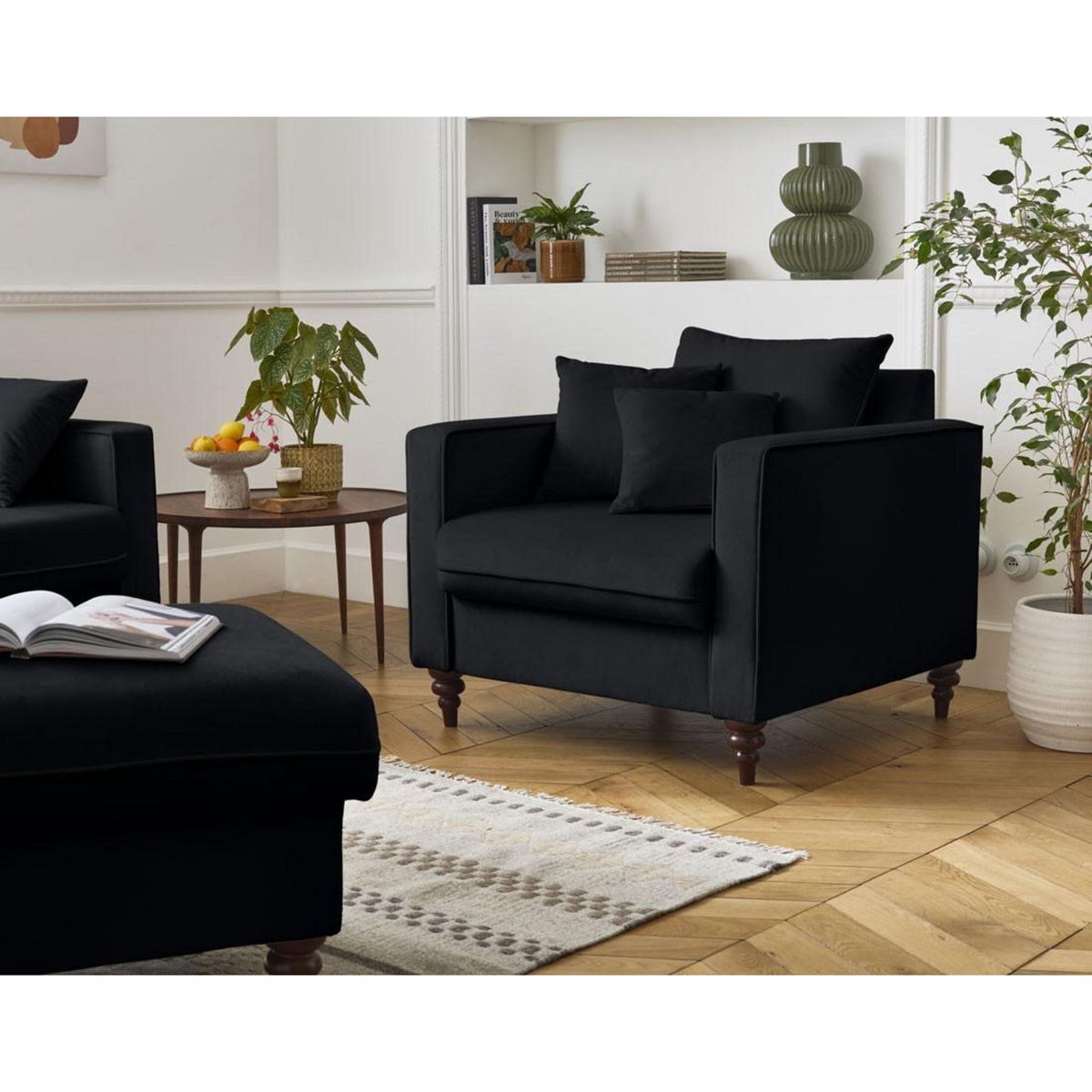 BEST MOBILIER Flamingo - fauteuil en velours