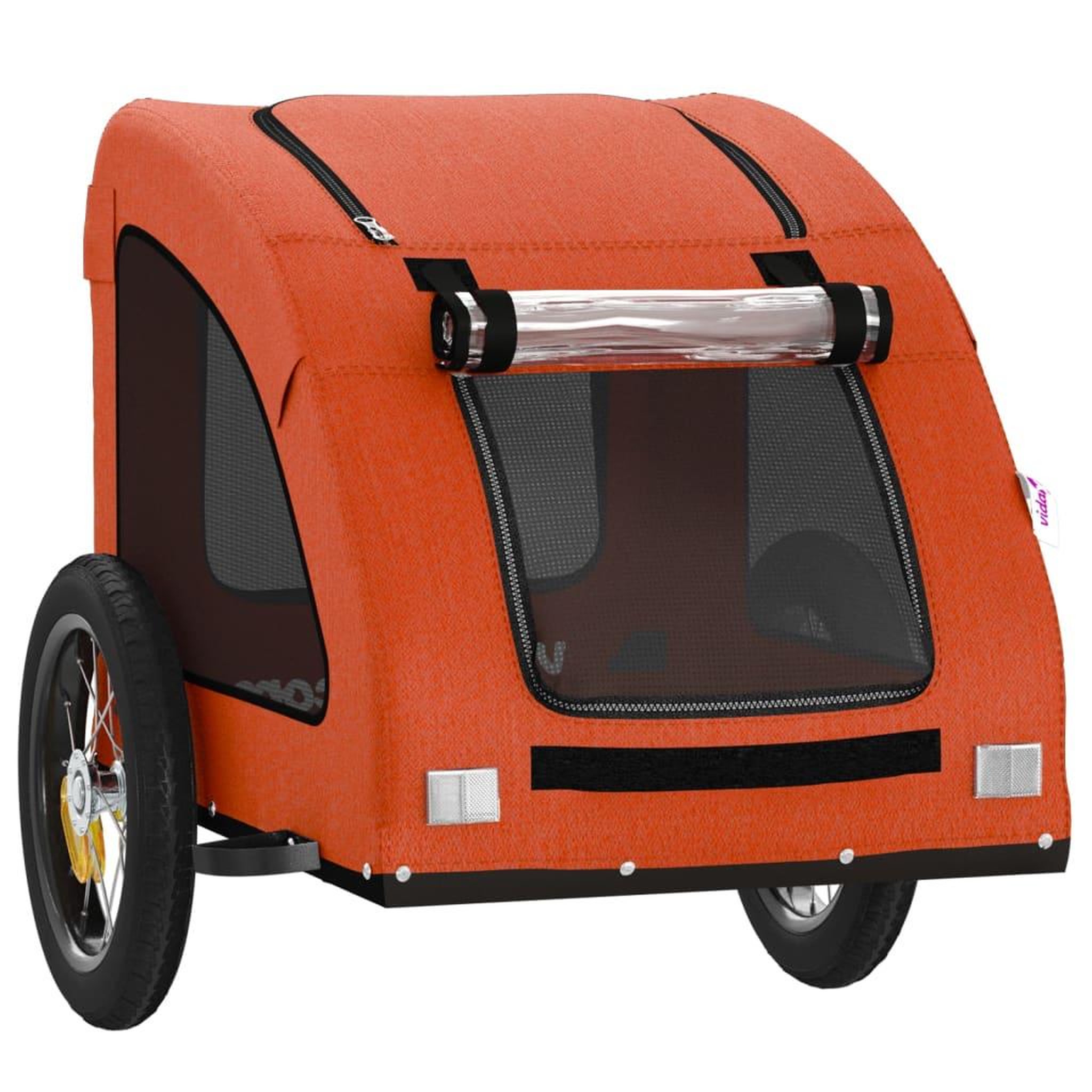 Voir la diapositive 5 : VIDAXL Remorque de velo pour animaux de compagnie orange