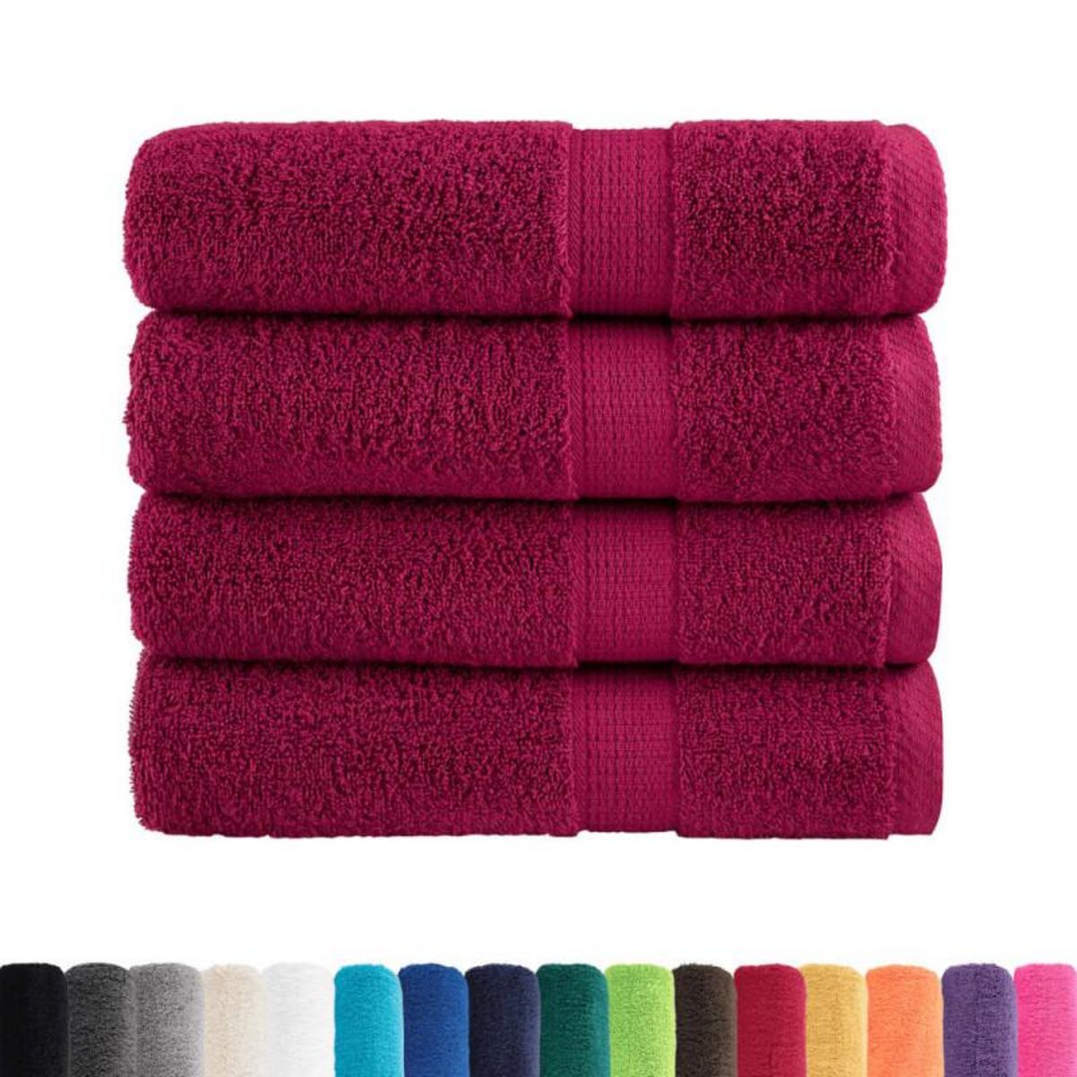 VIDAXL Serviettes de bain de qualité supérieure SOLUND 4 pcs bordeaux