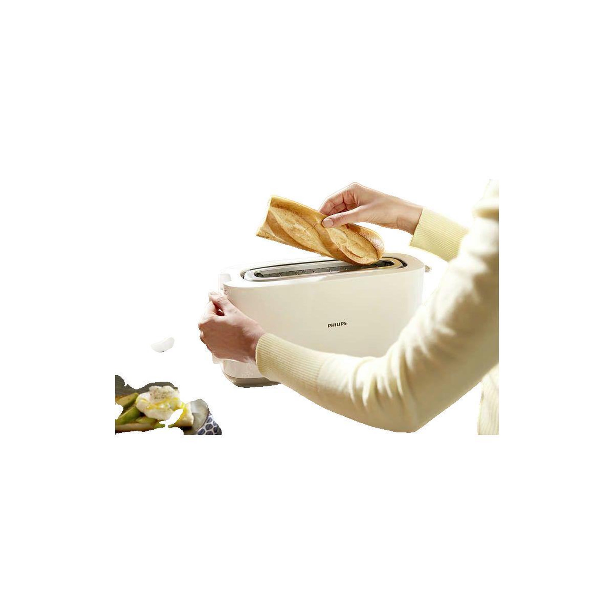 Voir la diapositive 3 : Philips Grille-pain Philips Daily blanc 2 tranches