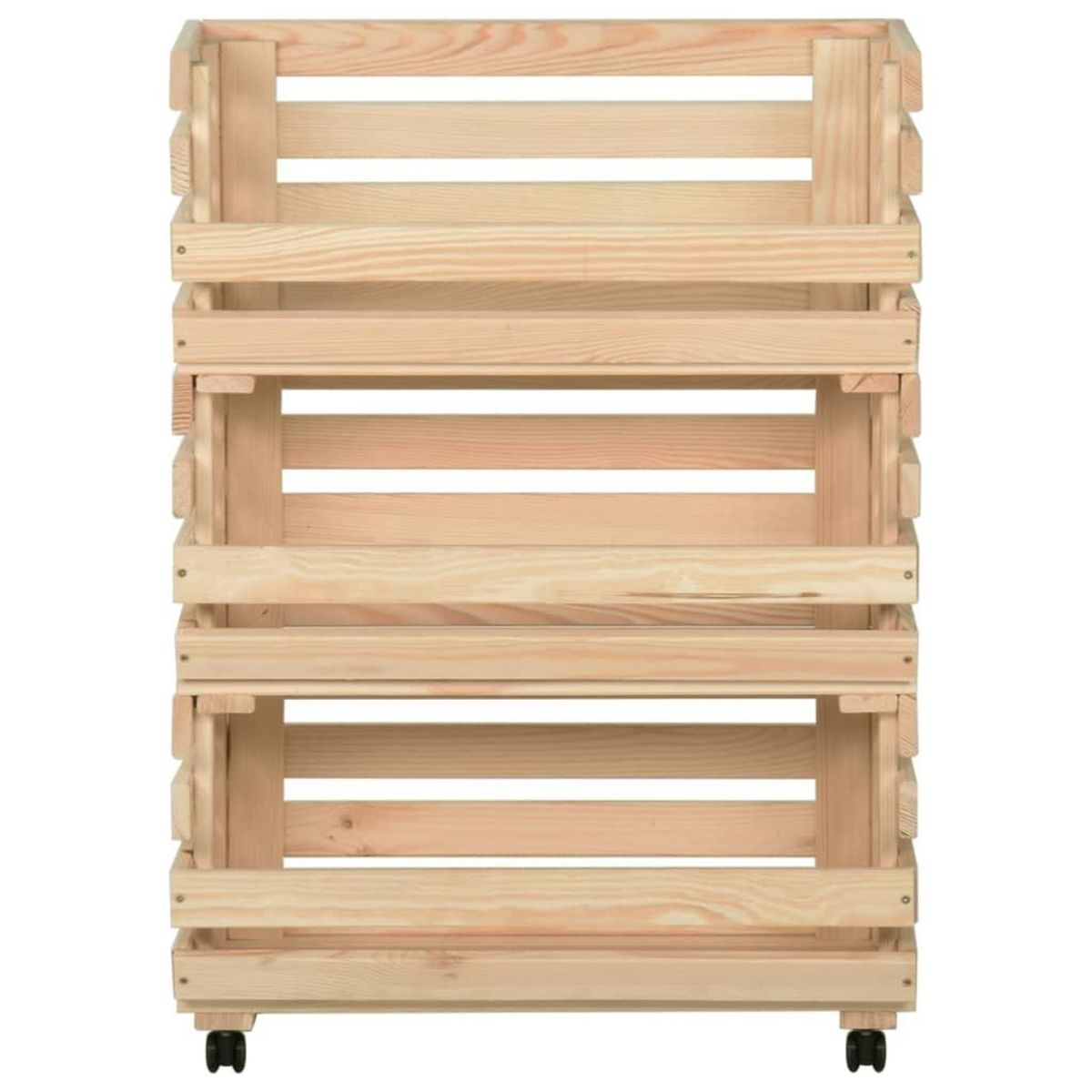 VIDAXL Chariot a legumes 57x30x80 cm Bois de pin solide