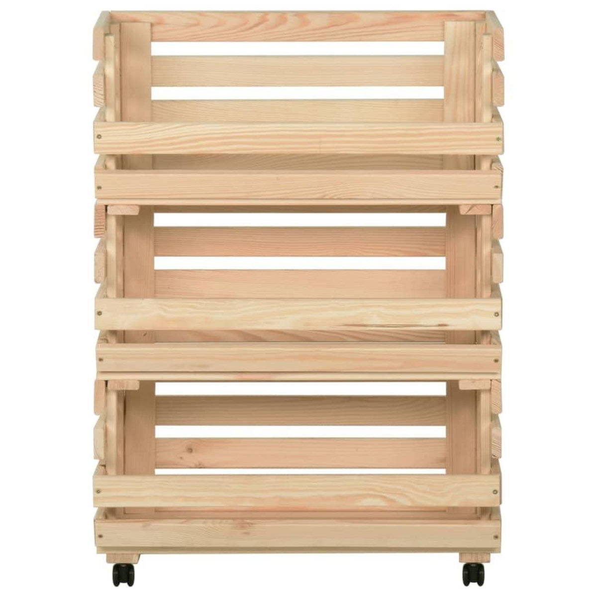 VIDAXL Chariot a legumes 57x30x80 cm Bois de pin solide