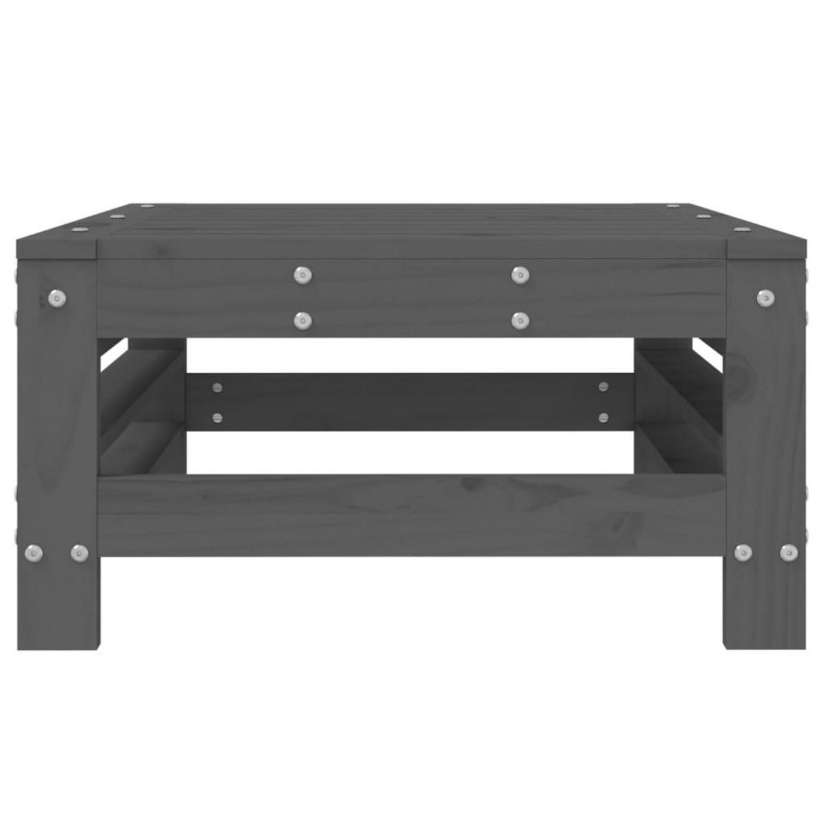 VIDAXL Repose-pied de jardin gris bois de pin massif