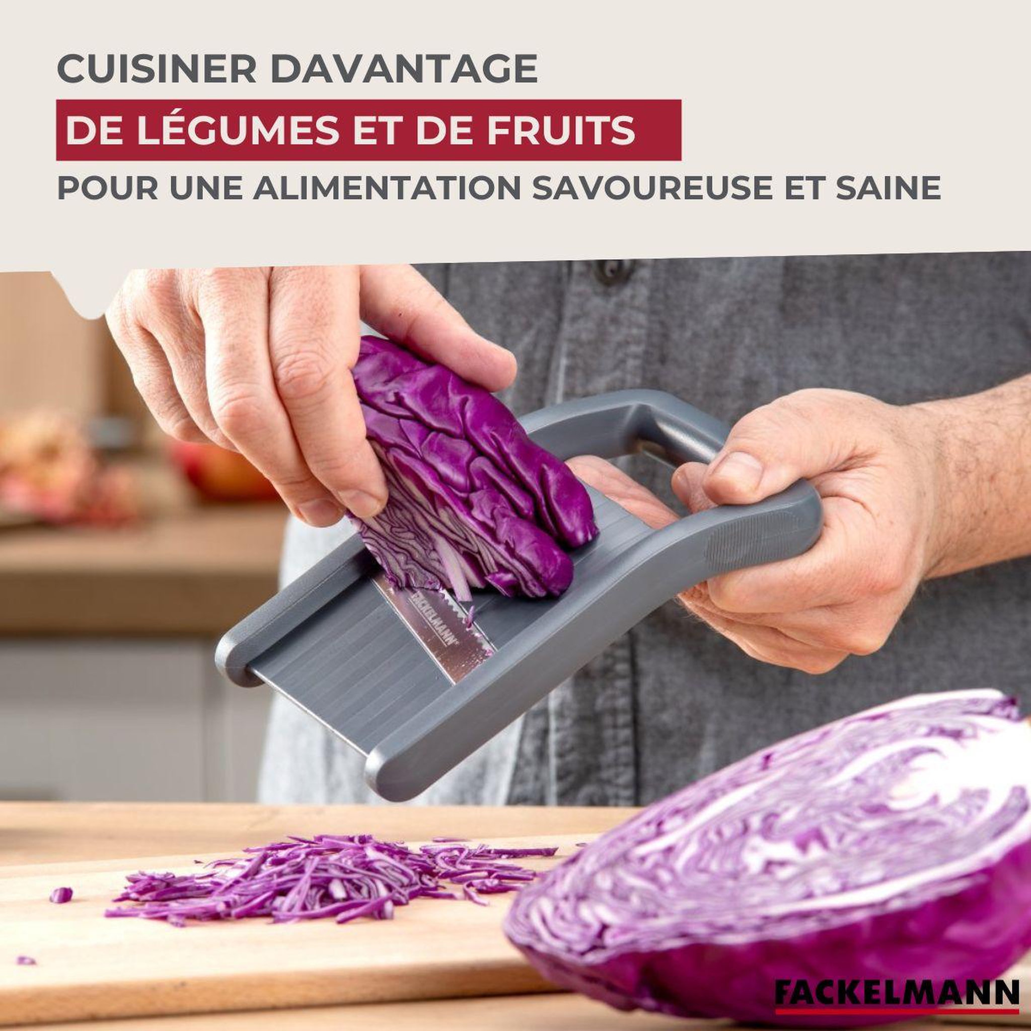 Voir la diapositive 2 : Fackelmann Set de 2 mandolines en plastique et inox fackelmann handmade tradition