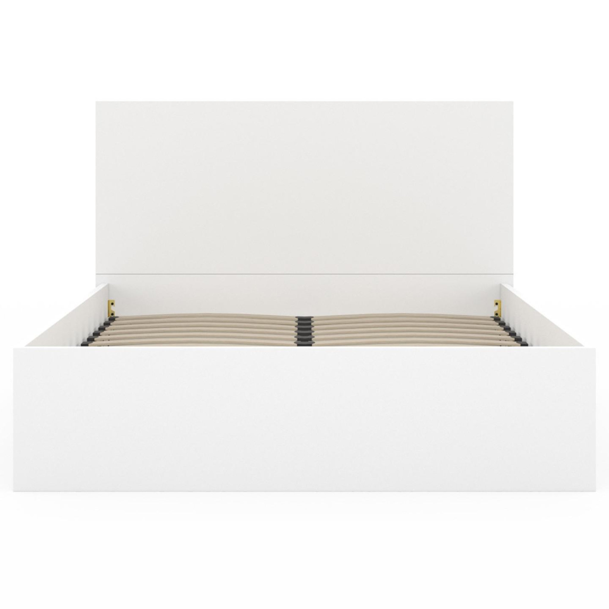 Voir la diapositive 3 : ID MARKET Lit coffre double seaside avec tête de lit et sommier 140 x 190 cm blanc