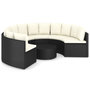 Voir la diapositive 2 : VIDAXL Salon de jardin 7 pcs avec coussins Resine tressee Noir