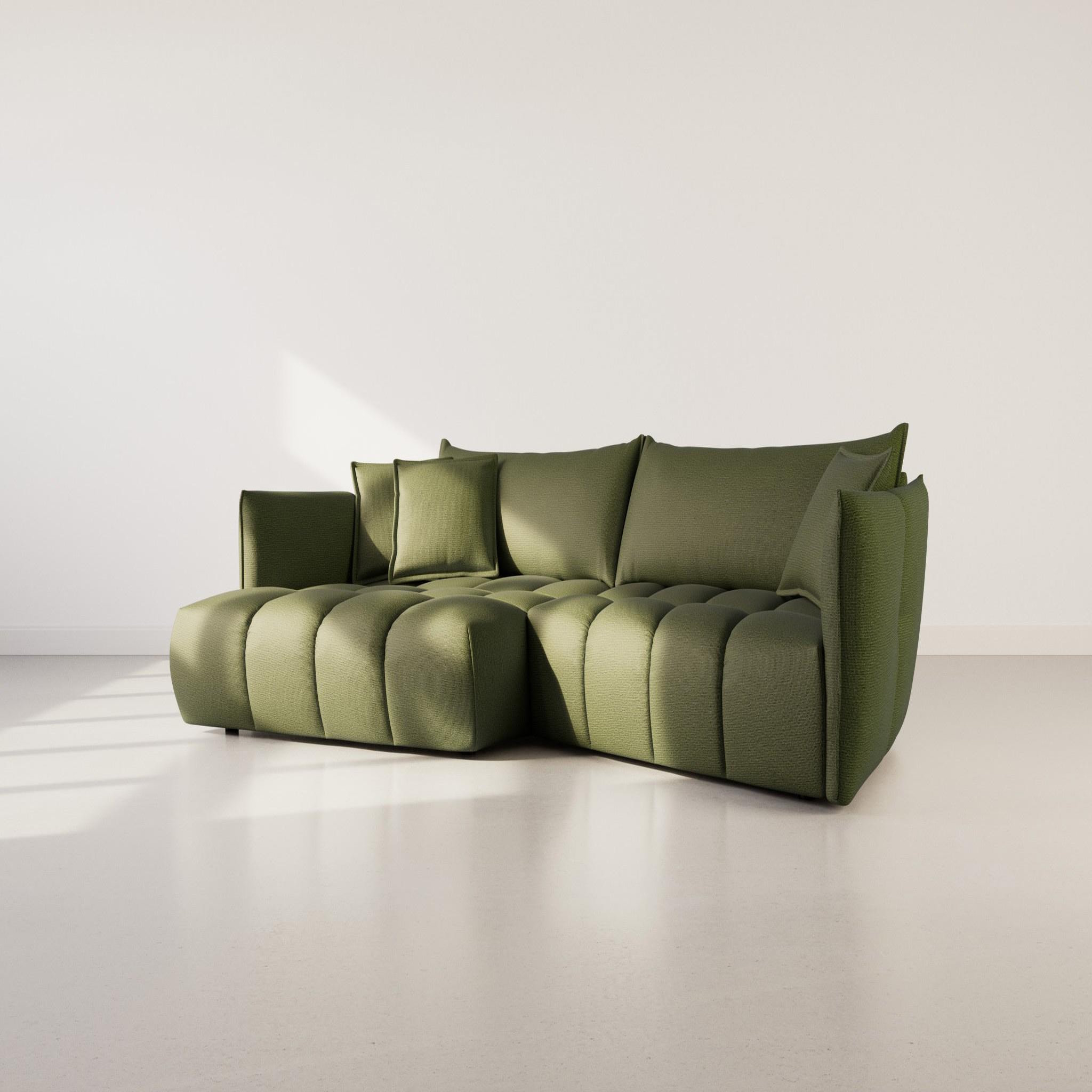 Voir la diapositive 1 : LISA DESIGN Cassiopee - canapé d'angle gauche 4 places en tissu texturé