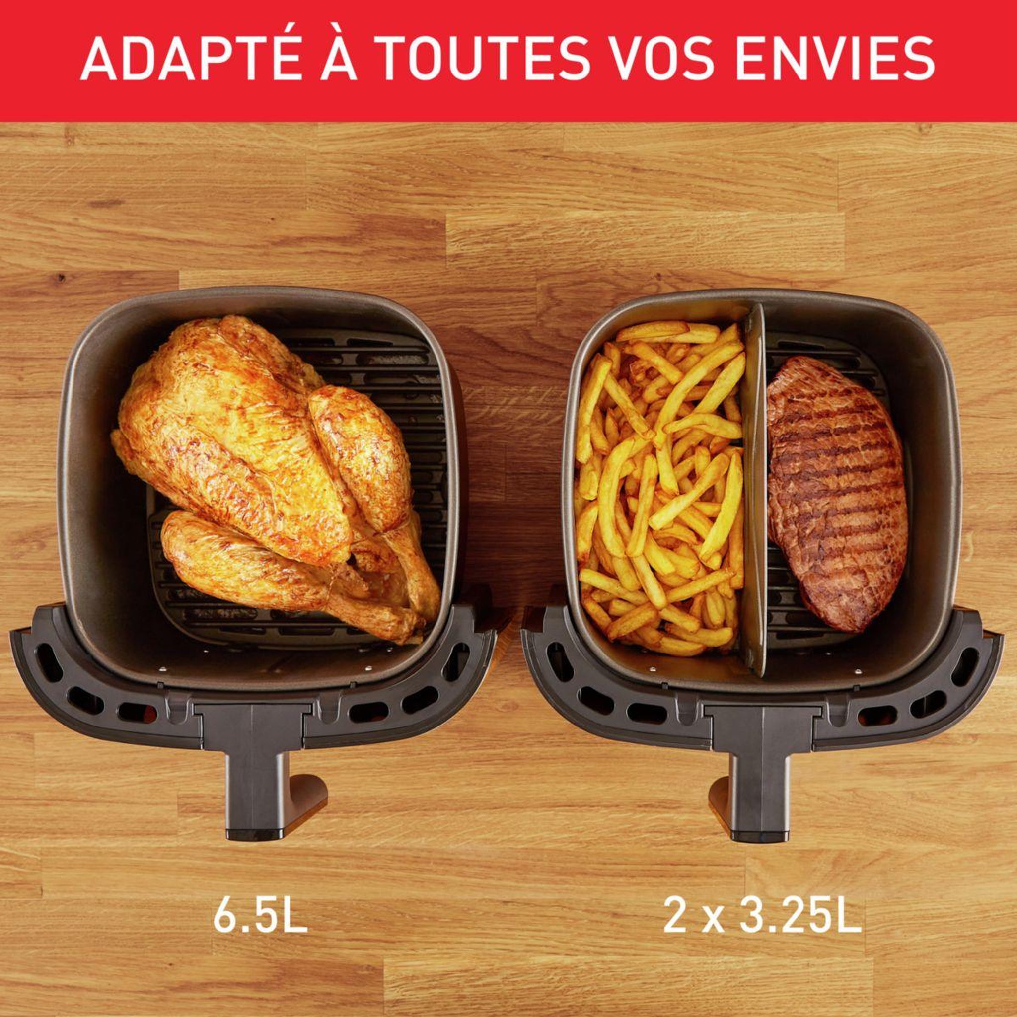 Voir la diapositive 5 : MOULINEX Friteuse sans huile EZ801D10 XXL 2 en 1 air & grill 6L