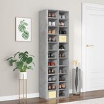 VIDAXL Armoire a chaussures gris beton 54x34x183 cm bois d'ingenierie