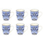 Voir la diapositive 1 : Paris Prix Lot de 6 Mugs en Porcelaine  Jaipur  30cl Bleu