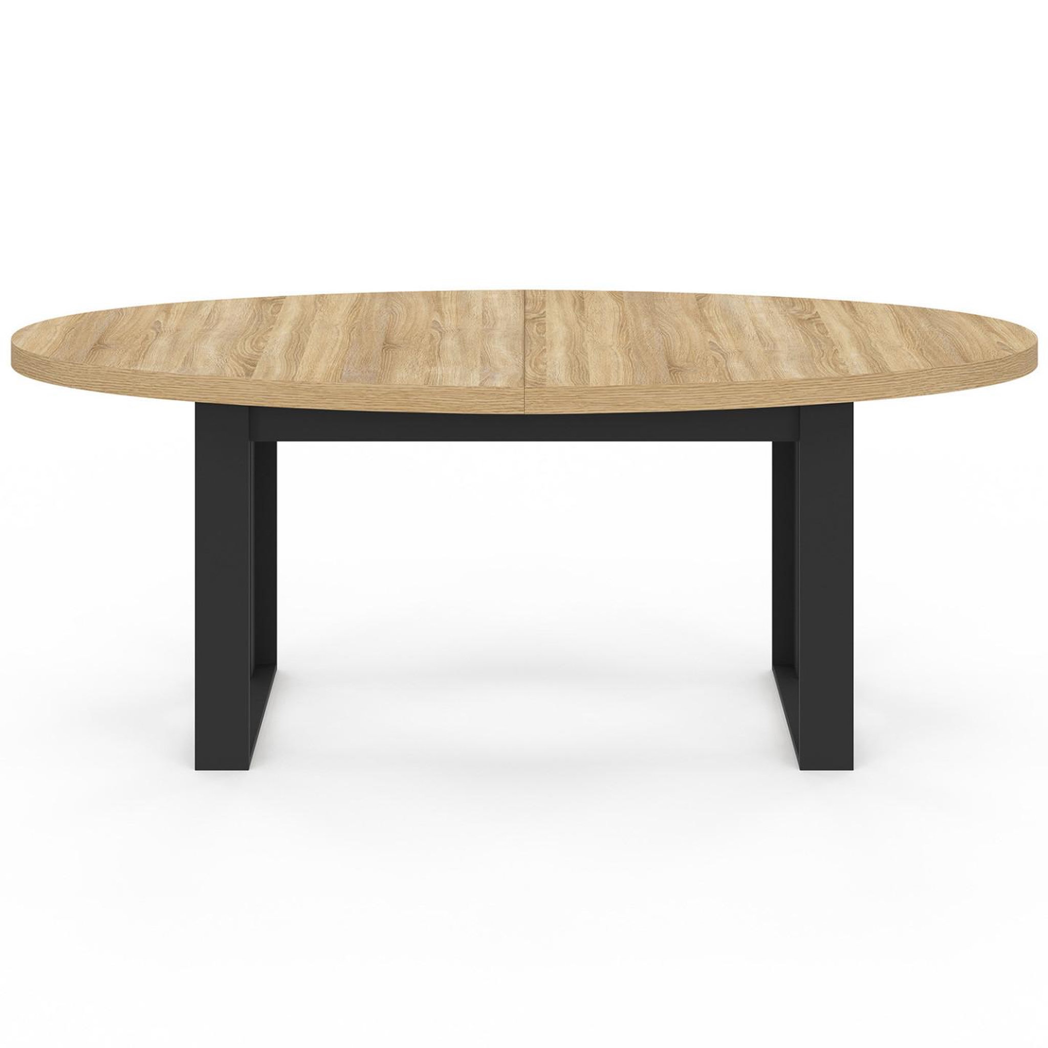 Voir la diapositive 3 : ID MARKET Table à manger phoenix 8 personnes ovale 200 cm bois et noir