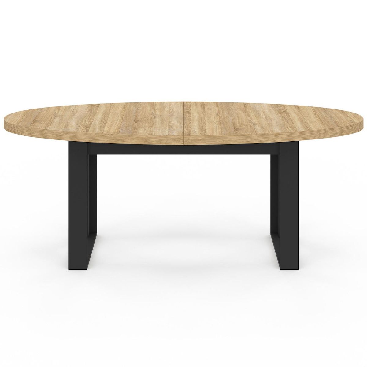 ID MARKET Table à manger PHOENIX 8 personnes ovale 200 cm bois et noir