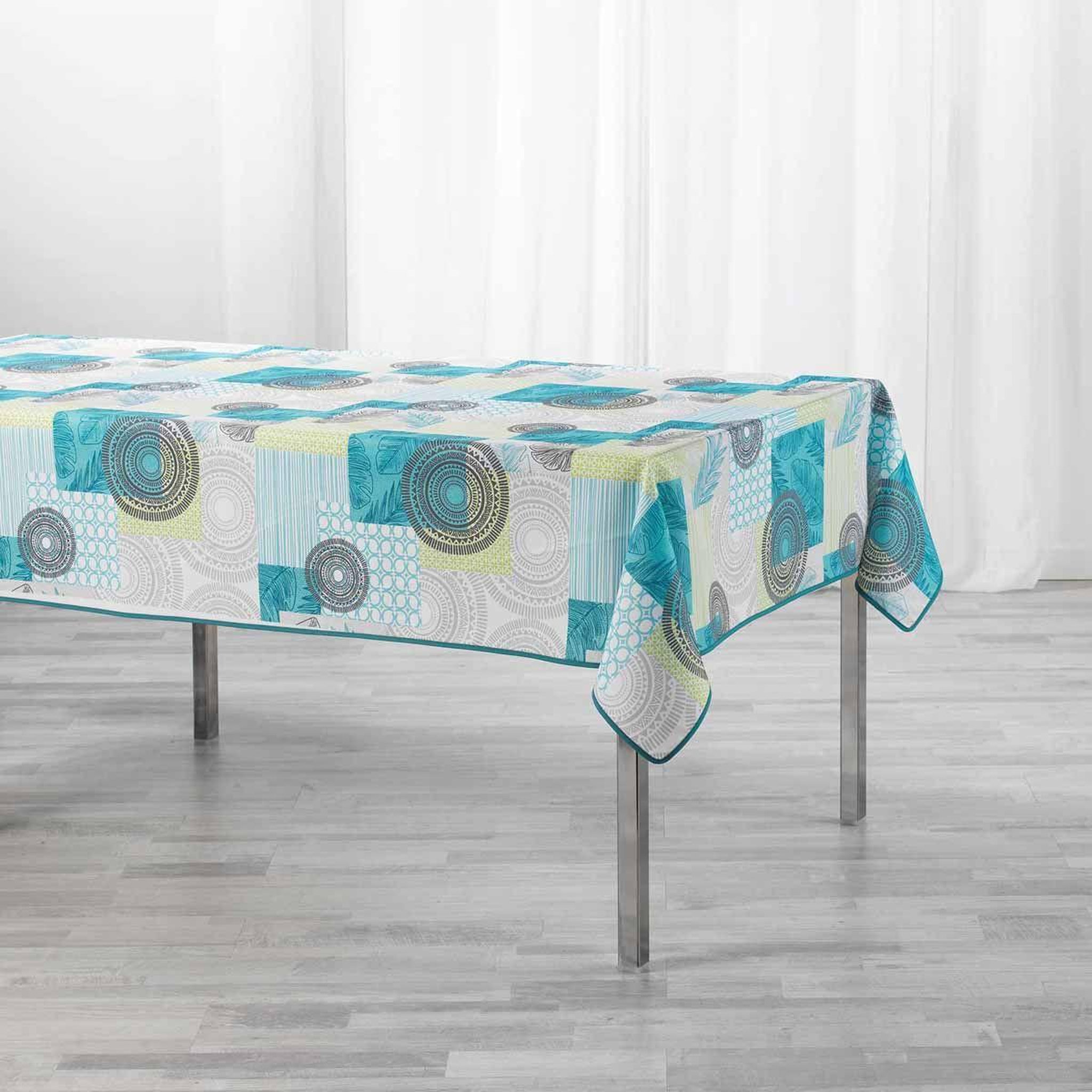 Voir la diapositive 1 : Douceur d'Intérieur Nappe antitache  peachy  150x240cm bleu