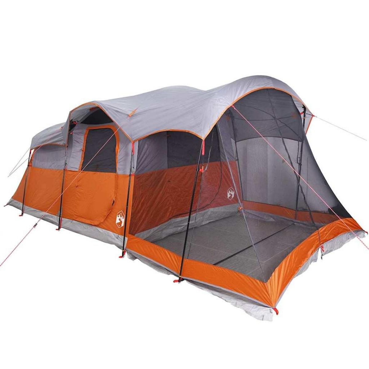 VIDAXL Tente familiale tunnel 8 personnes gris et orange impermeable