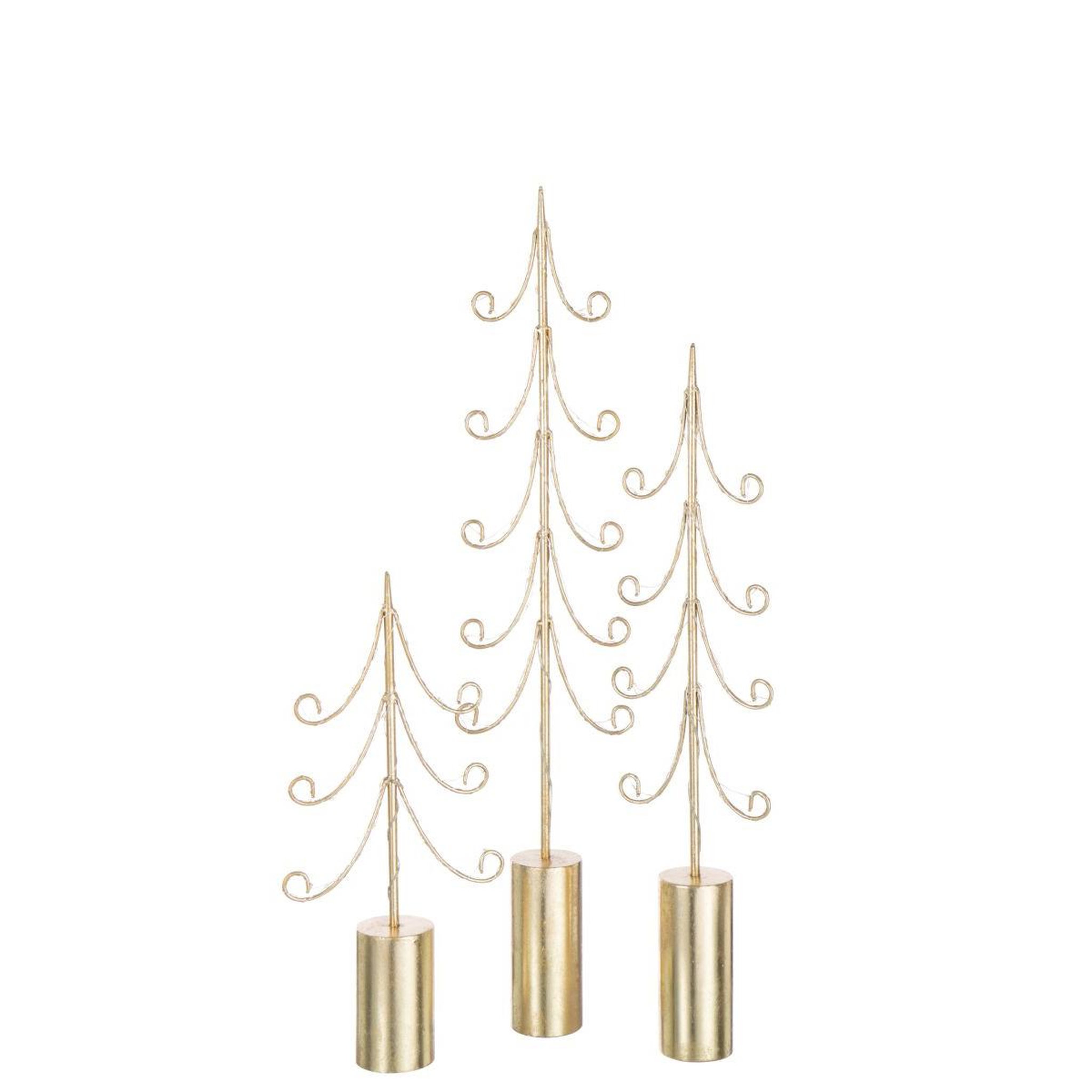 Voir la diapositive 4 : J-LINE Sapin à led en métal  cylindre  59cm doré