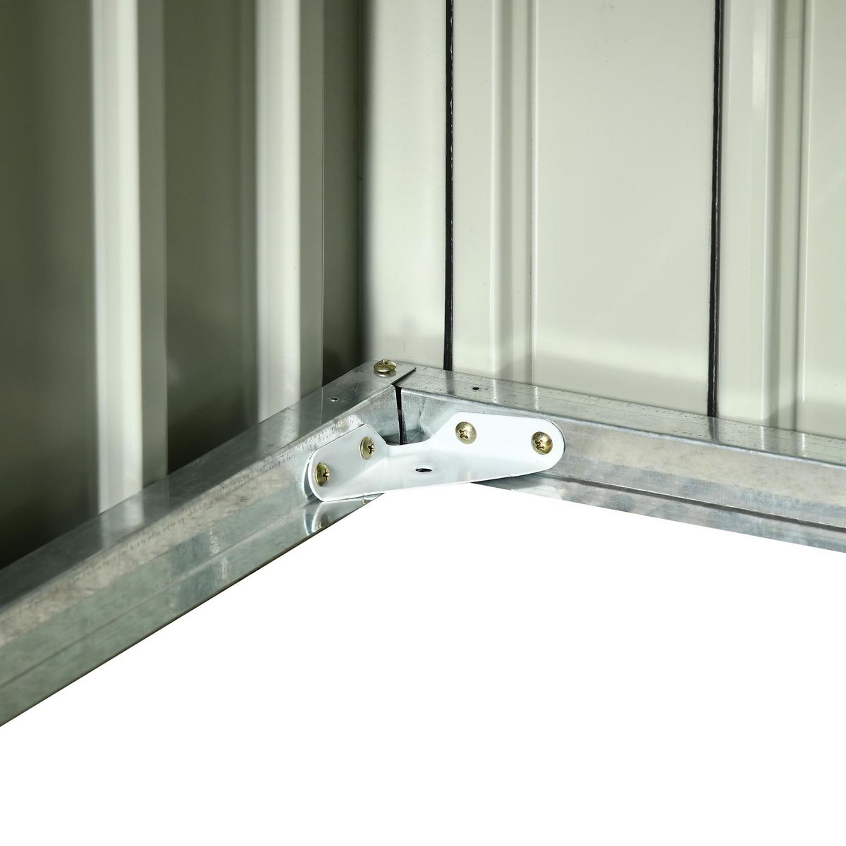 OUTSUNNY Abri de jardin pour tondeuse à gazon robot-tondeuse - garage tondeuse robot - tôle acier ondulé gris blanc