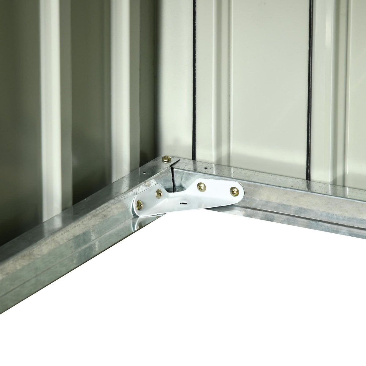 OUTSUNNY Abri de jardin pour tondeuse à gazon robot-tondeuse - garage tondeuse robot - tôle acier ondulé gris blanc