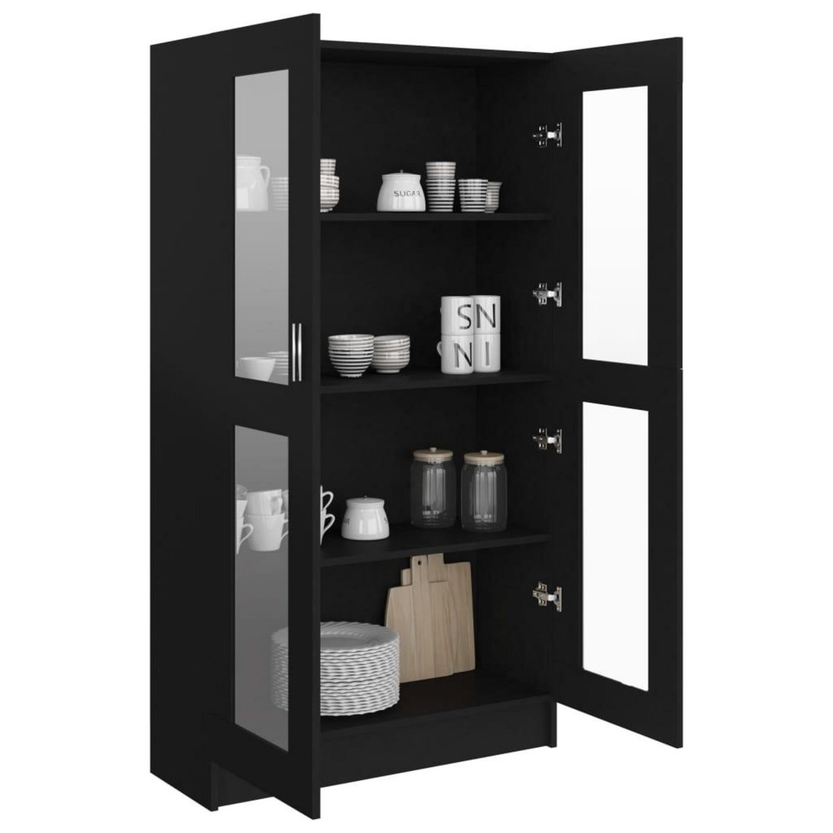 VIDAXL Armoire a vitrine Noir 82,5x30,5x150 cm Bois d'ingenierie
