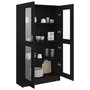 Voir la diapositive 4 : VIDAXL Armoire a vitrine Noir 82,5x30,5x150 cm Bois d'ingenierie