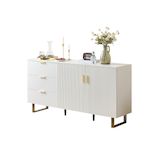 MERAX Buffet 2 porte(s) 3 tiroir(s) - 160 cm blanc mdf