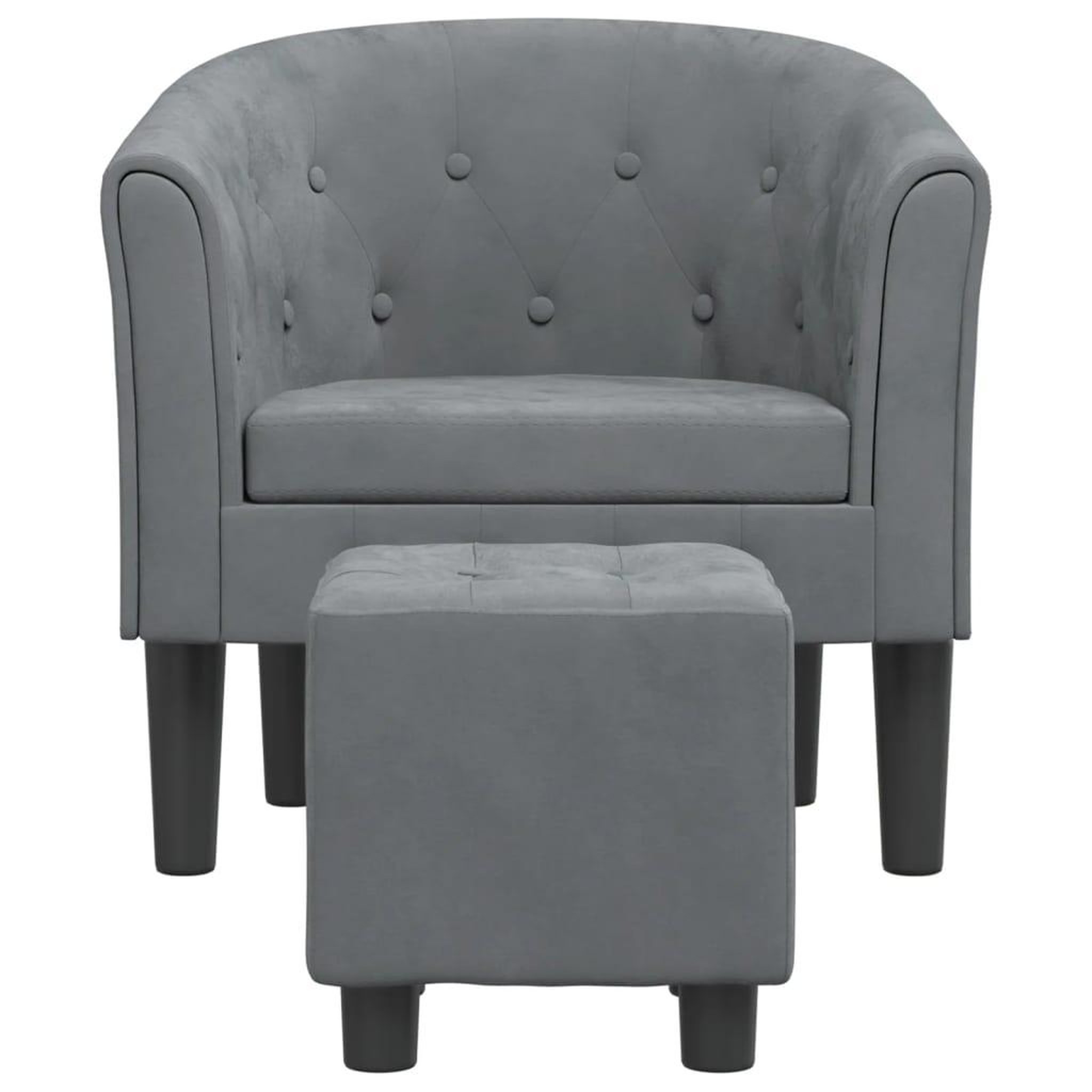 Voir la diapositive 3 : VIDAXL Fauteuil avec repose-pied gris fonce velours