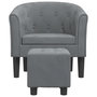 Voir la diapositive 3 : VIDAXL Fauteuil avec repose-pied gris fonce velours