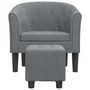 Voir la diapositive 3 : VIDAXL Fauteuil avec repose-pied gris fonce velours