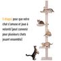 Voir la diapositive 5 : PAWHUT Arbre à chat poteau à griffer L40 x l 34 x H 230-260 cm 5 niveaux d'activités beige