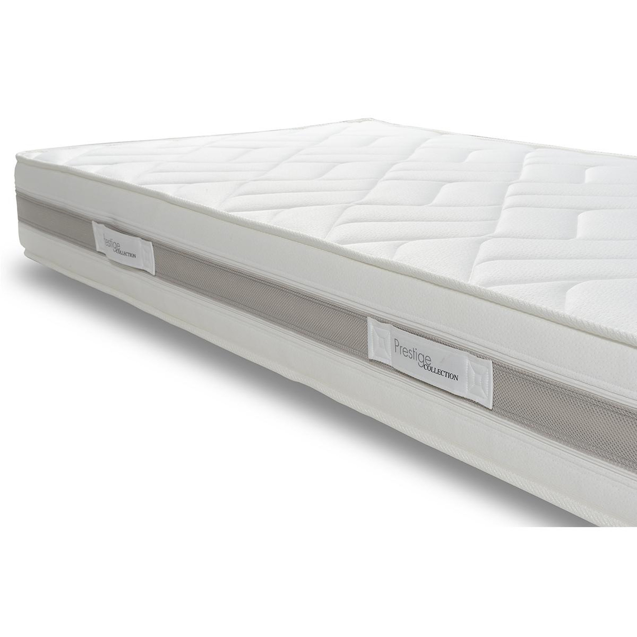 Voir la diapositive 2 : PRESTIGE Collection Ensemble complet Boxspring matelas ressorts ensachés + sommiers + tête de lit + pieds 160x200 cm CONFORT HOTEL Beige