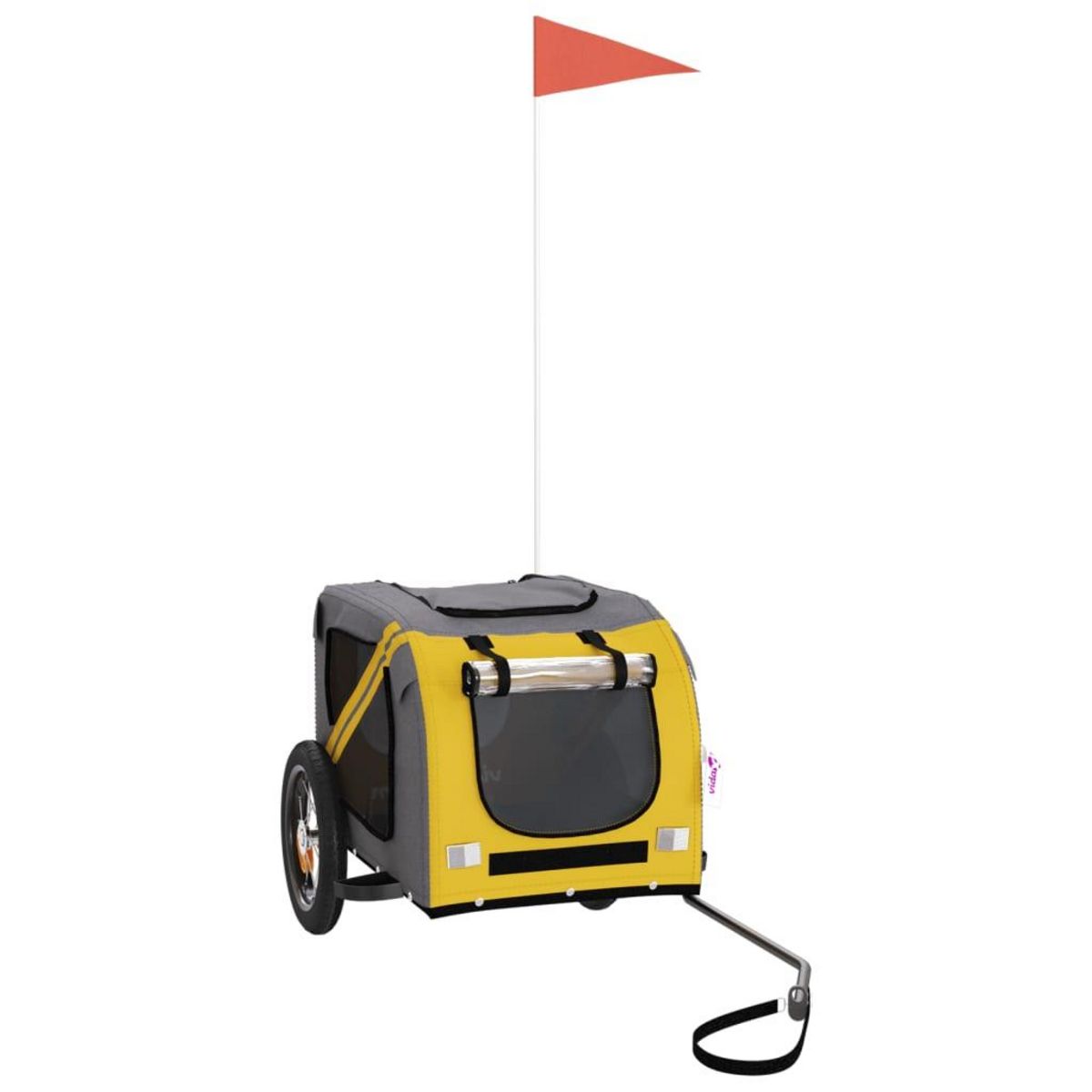 VIDAXL Remorque de velo pour animaux de compagnie jaune et gris